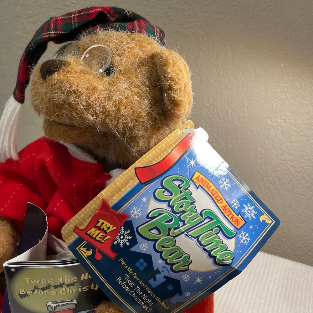 Animated Storytime Bear with Red Outfit